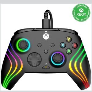 PDP Afterglow Wave Black Wired Xbox Controller RGB Lighting Brand New Sealed